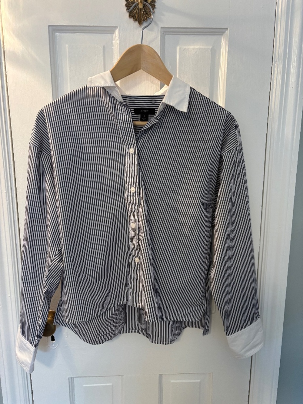 JCREW - Stripe 100% Cotton Button Down w/ White Collar - Size 4